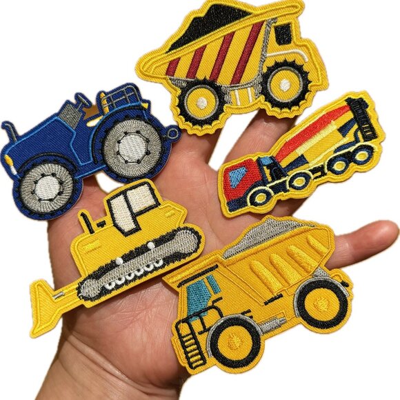 Set of 10 Construction Vehicle Crane Patches Crane Truck Iron on Patches - Picture 3 of 3